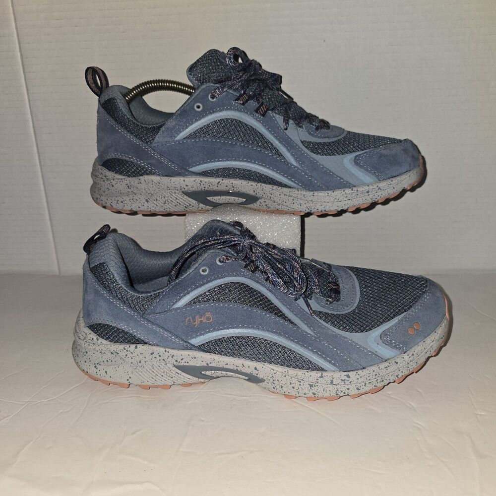 Ryka Womens Skywalktrail Blue Hiking Shoes Size 10